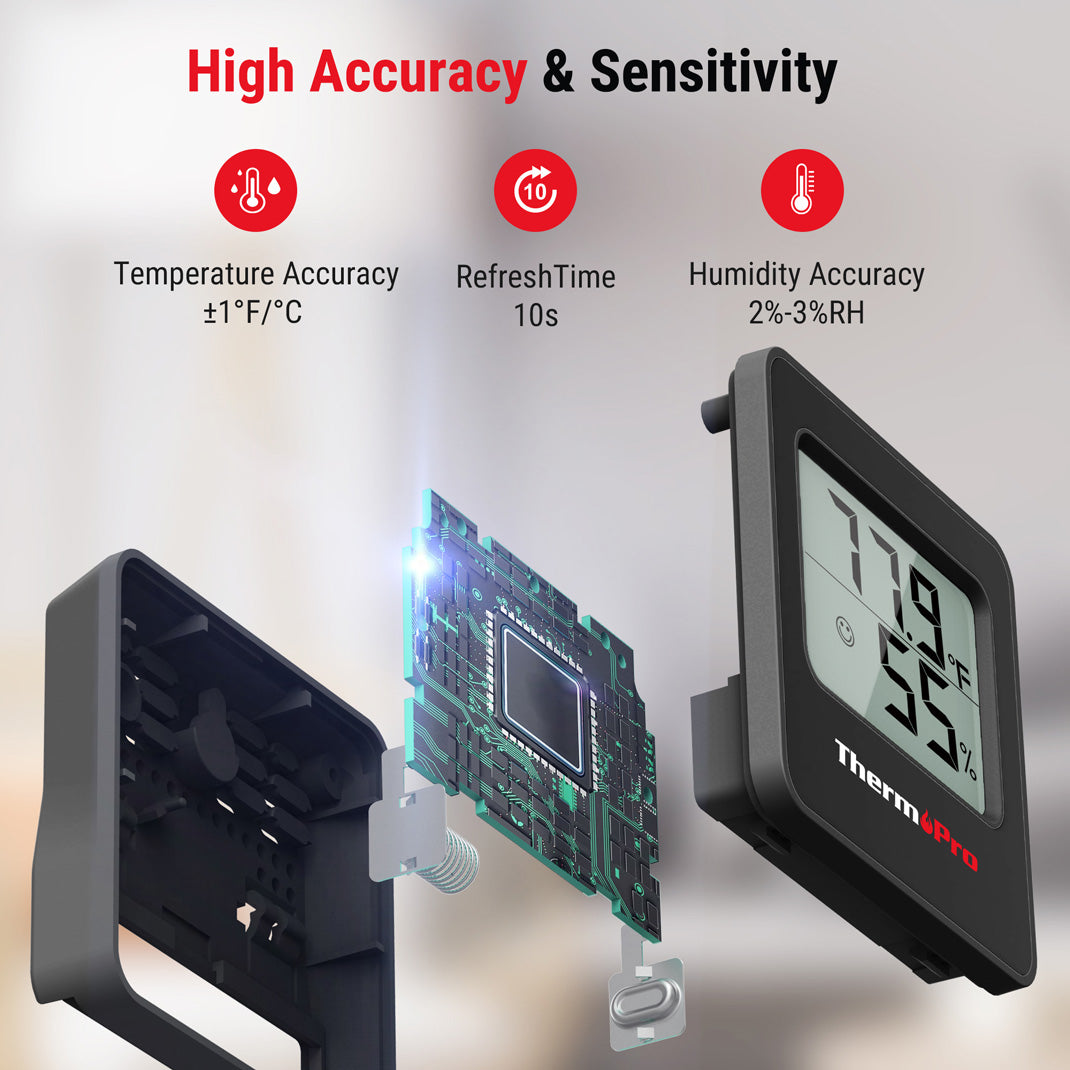 TempPro TP157 3-Pack Digital Indoor Hygrometers/Thermometers