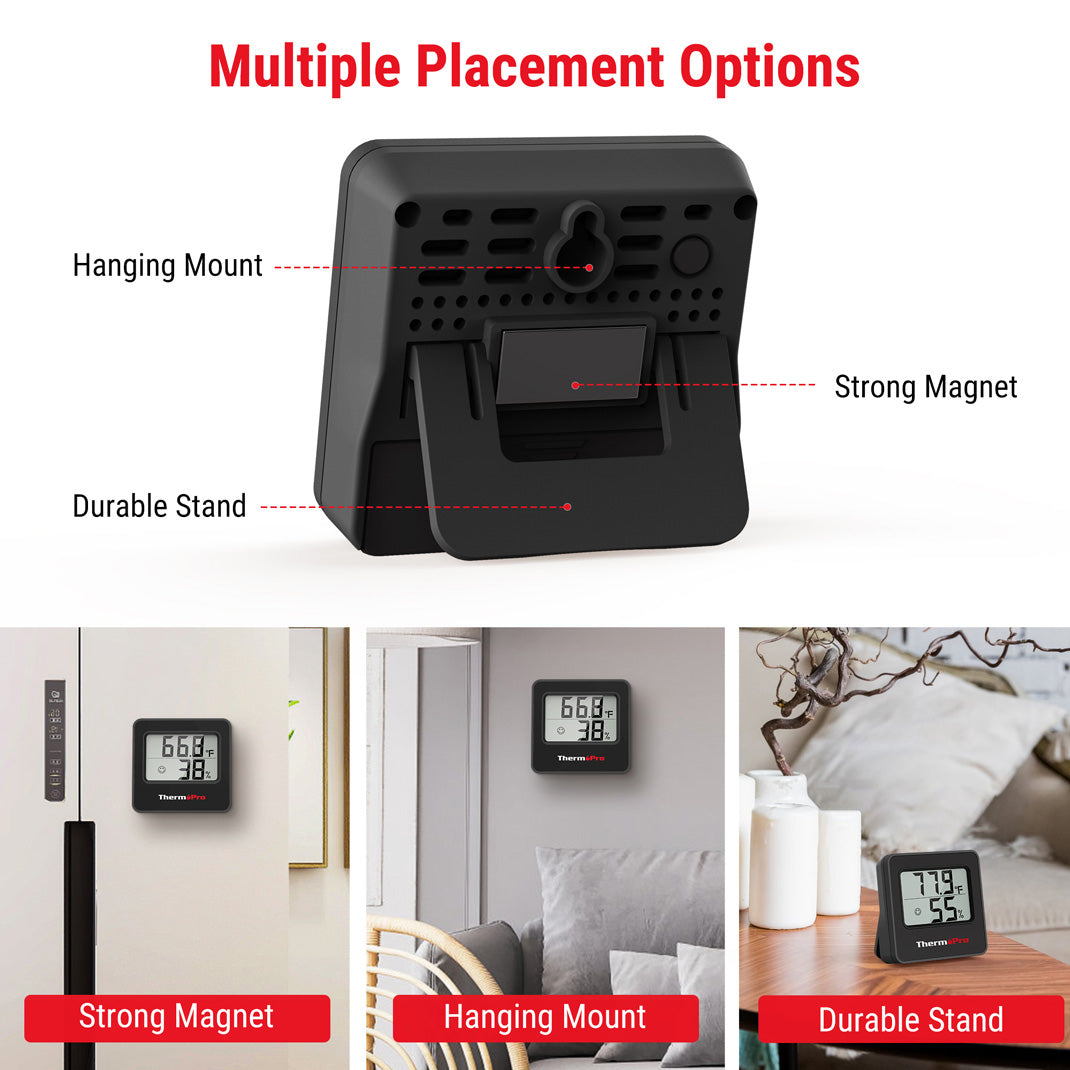 ThermoPro TP157 Lot de 4 hygromètres/thermomètres numériques d'intérieur