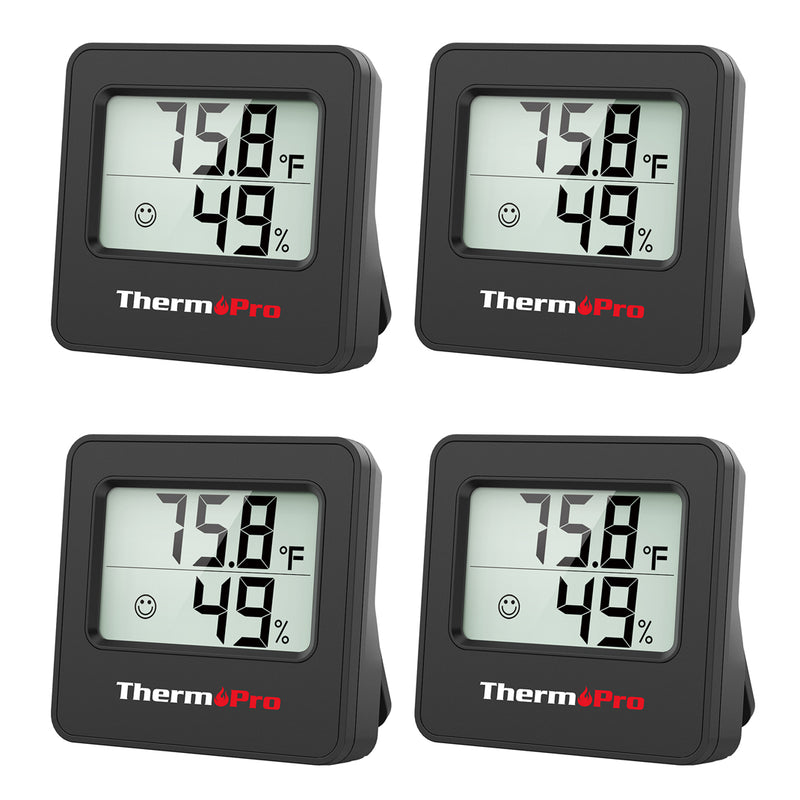 TempPro TP157 Lot de 4 Hygromètres/Thermomètres Numériques d'Intérieur