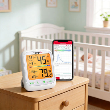 TP359 - Paquete de 2 termómetros higrómetros para interiores con Bluetooth
