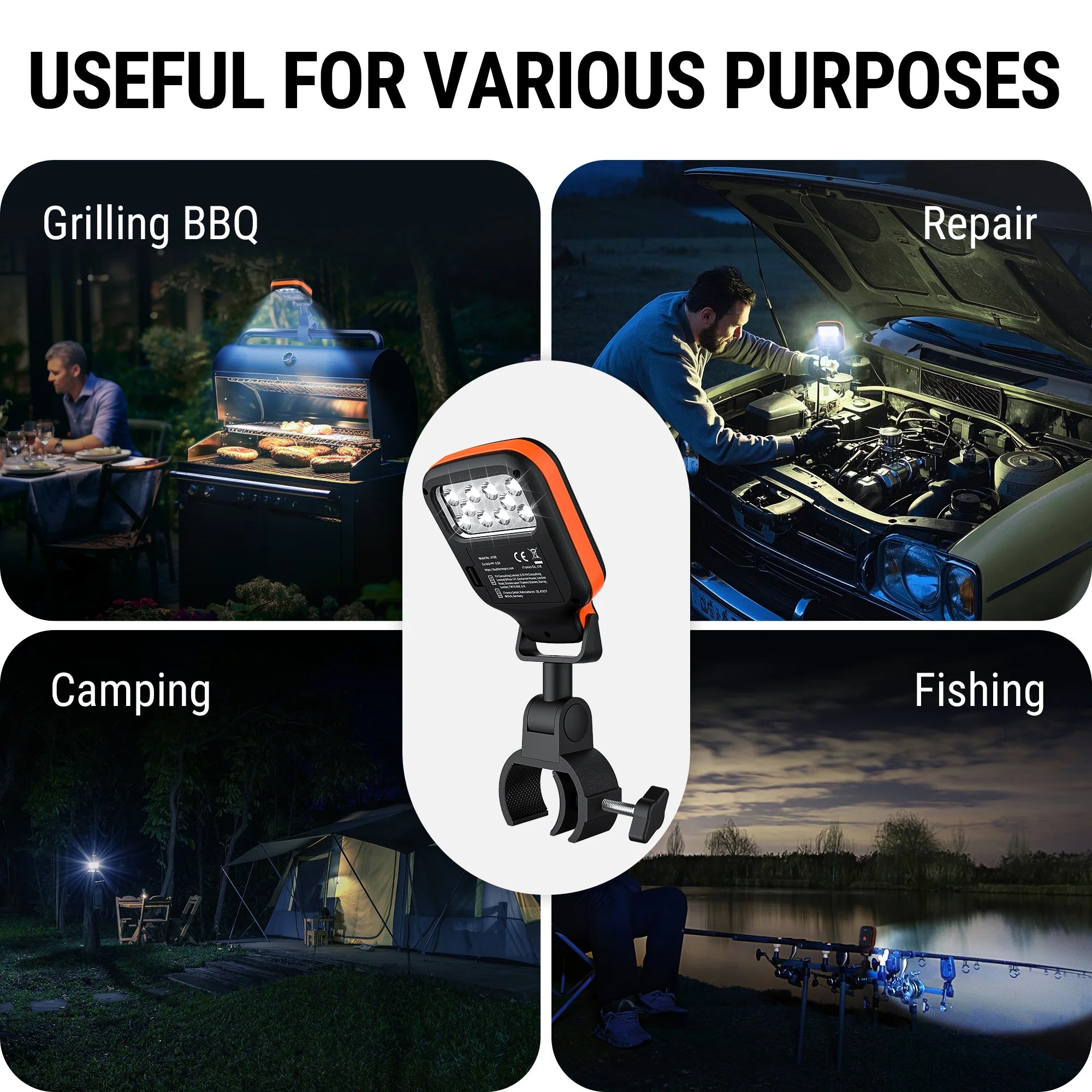 Luces para parrilla A100 para exteriores con 10 LED