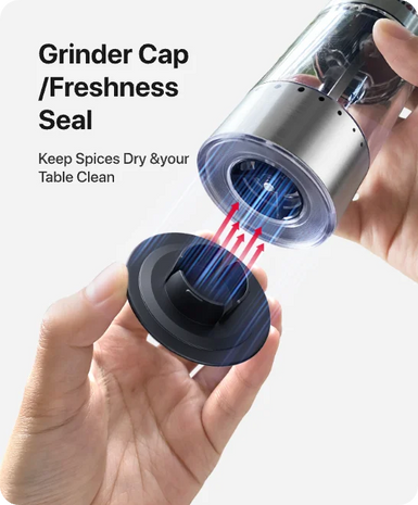 TempPro APG710 Electric Salt & Pepper Grinder Set — One-Handed, USB-C Rechargeable