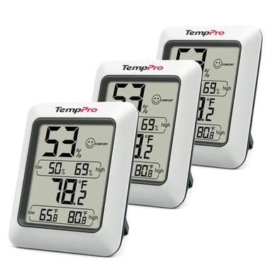 TempPro TP50 – Lot de 3 hygromètres/thermomètres numériques d'intérieur