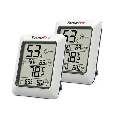 TempPro TP50 2-Pack Digital Indoor Hygrometer/Thermometer