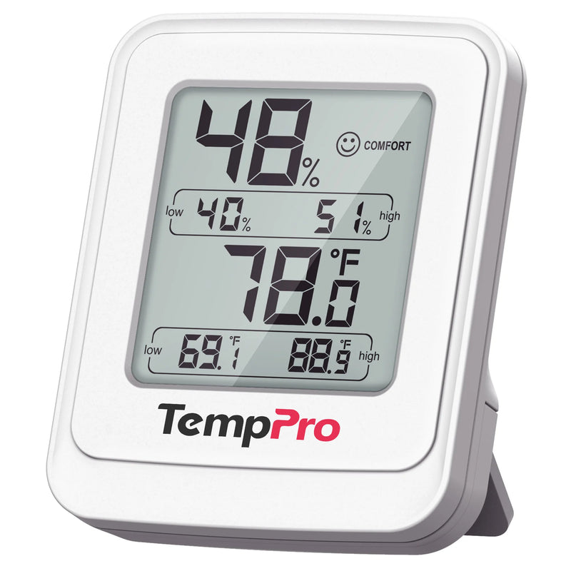 Termómetro e higrómetro para invernaderos TempPro TP150 — ±0.5°C/±2% RH, máx/mín 24h