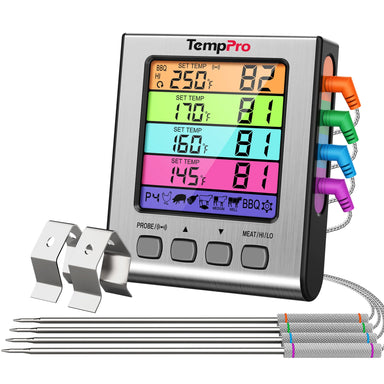 TempPro TempTrack ELITE TP17H Leave-In Meat Thermometer - 4 Probes