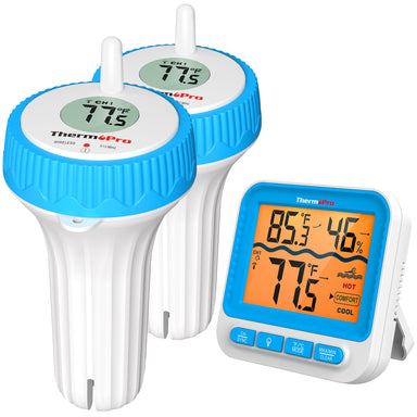 TempPro TP211B 2-Pack Digital 500-ft Wireless Pool Thermometer