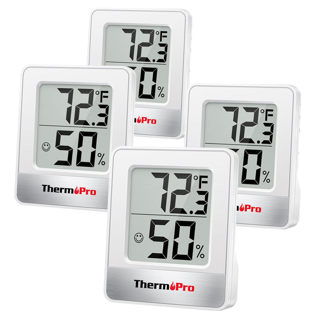 Termómetro higrómetro digital para interiores TP49W (paquete de 4)