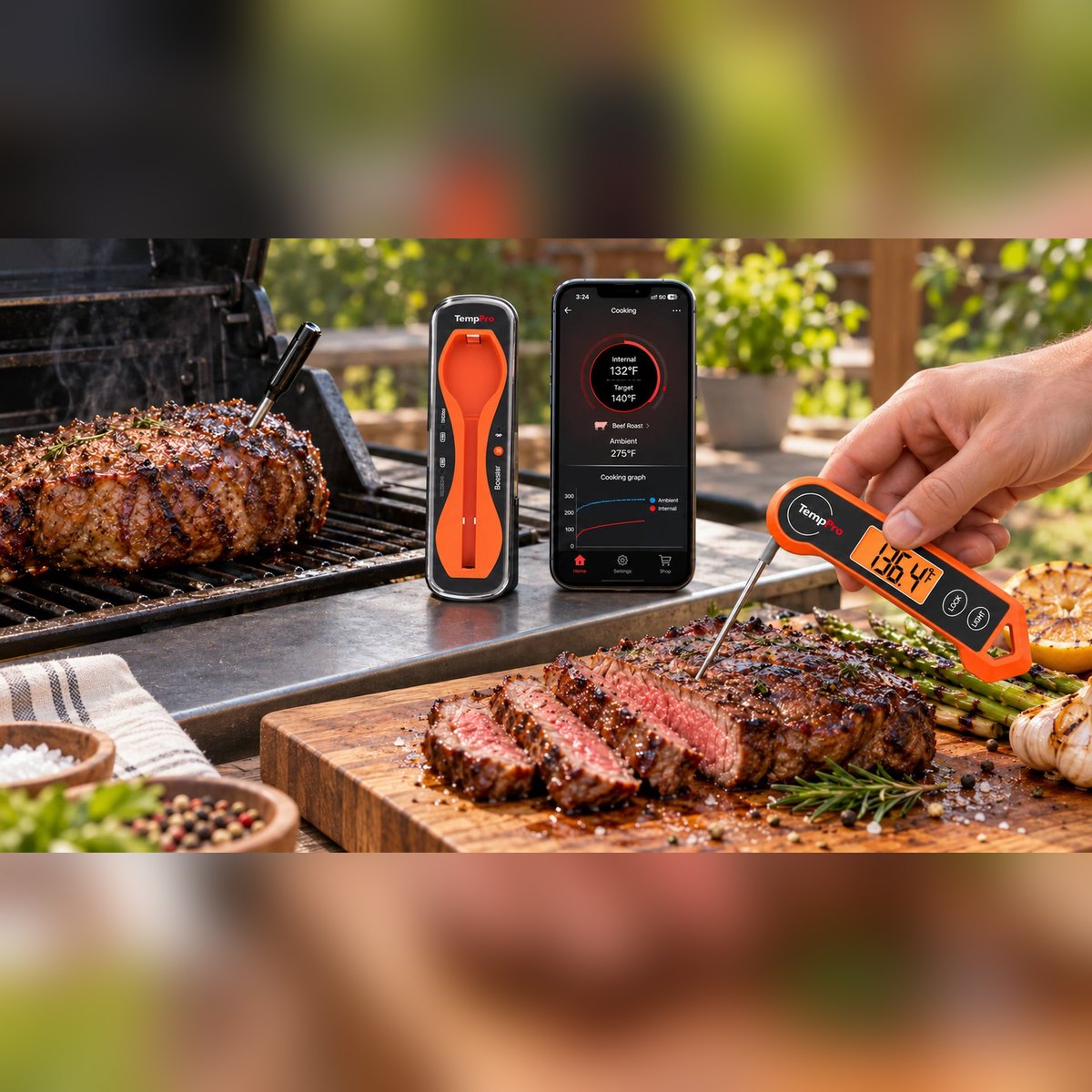 TempPro TP960 Smart Wireless Meat Thermometer +TP19H Instant-Read Meat Thermometer