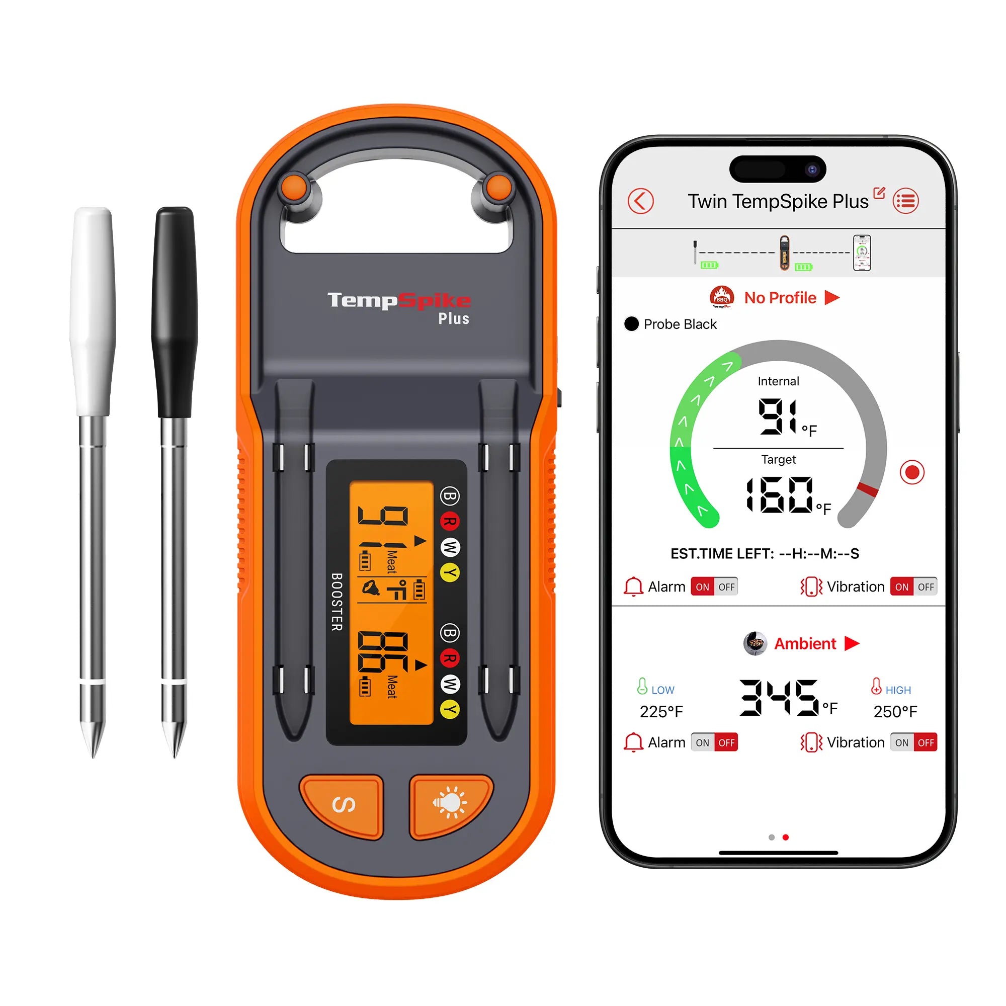 Termómetro inalámbrico para carne TP972 Twin TempSpike Plus con Bluetooth y alcance de 182 m