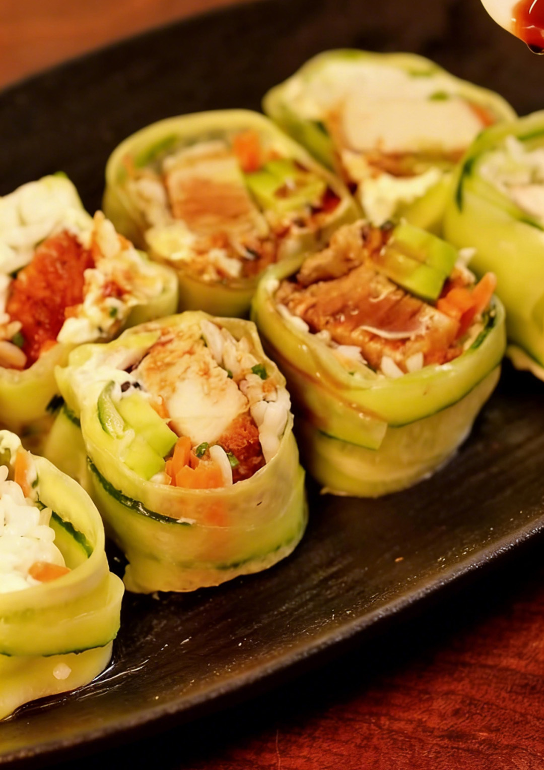 Crispy Chicken Cutlet Sushi Rolls