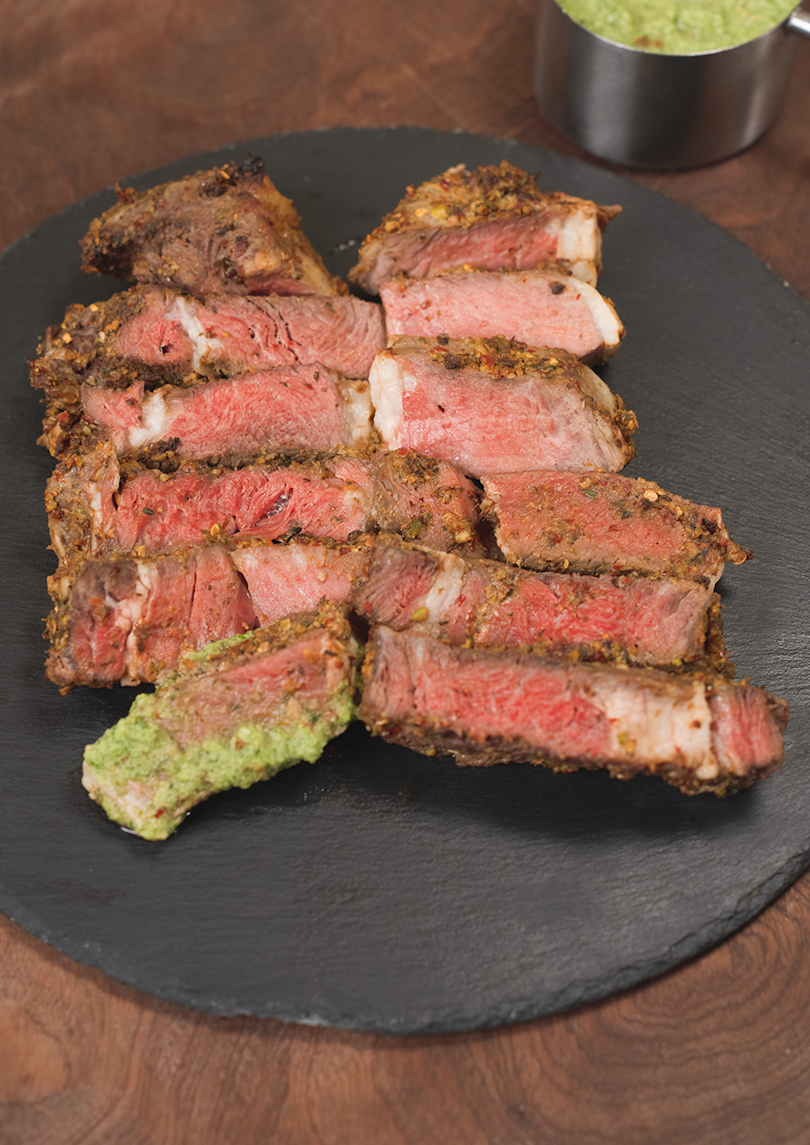Slow-Roasted Pistachio-Crusted Ribeye