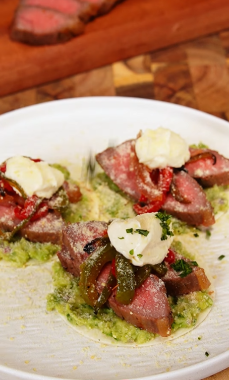 Creamy Guacamole Steak Tacos