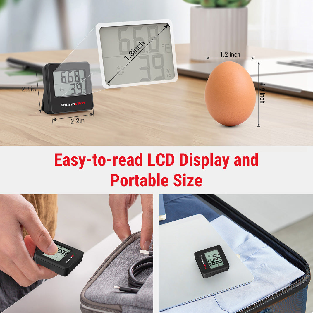 ThermoPro TP157 Lot de 4 hygromètres/thermomètres numériques d'intérieur