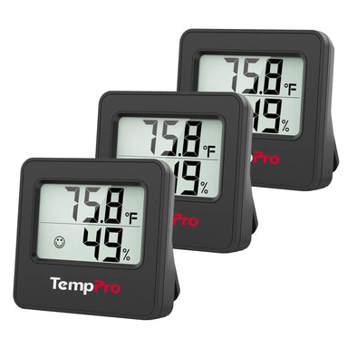 Lot de 3 thermomètres/hygromètres numériques d'intérieur TempPro TP157
