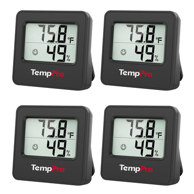 TempPro TP157 4-Pack Digital Indoor Hygrometers/Thermometers
