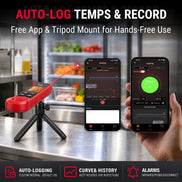 TempPro TP925 Infrared Thermometer Gun with Probe, HACCP Alert with App