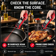 TempPro TP925 Infrared Thermometer Gun with Probe, HACCP Alert with App