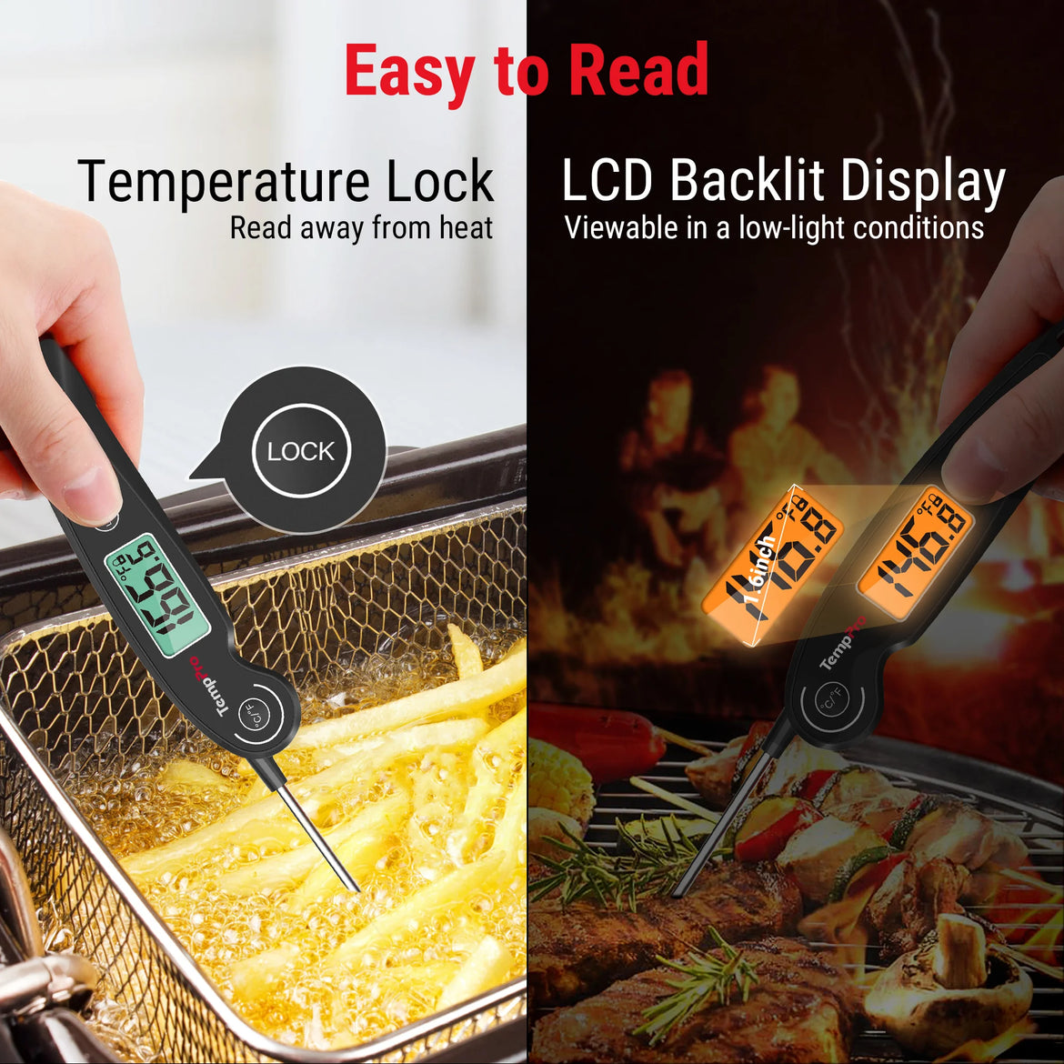 TempPro TP920 Thermomètre à viande Bluetooth + TP605 Thermomètre à lecture instantanée — Pack économique