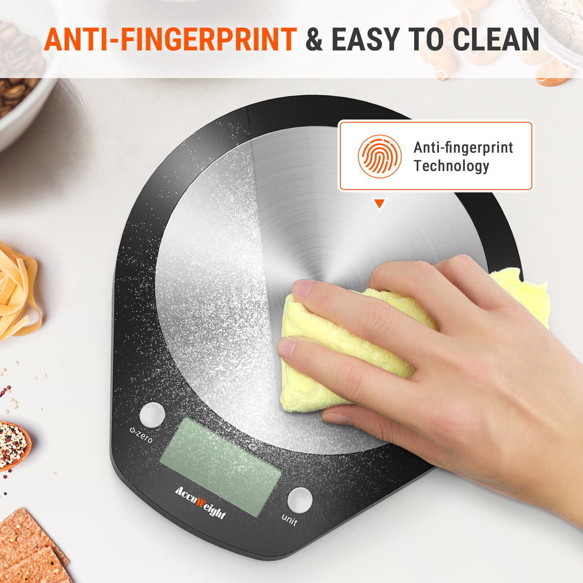 TempPro IC203 Stainless Steel Kitchen Scale — 4 Units, Tare Function