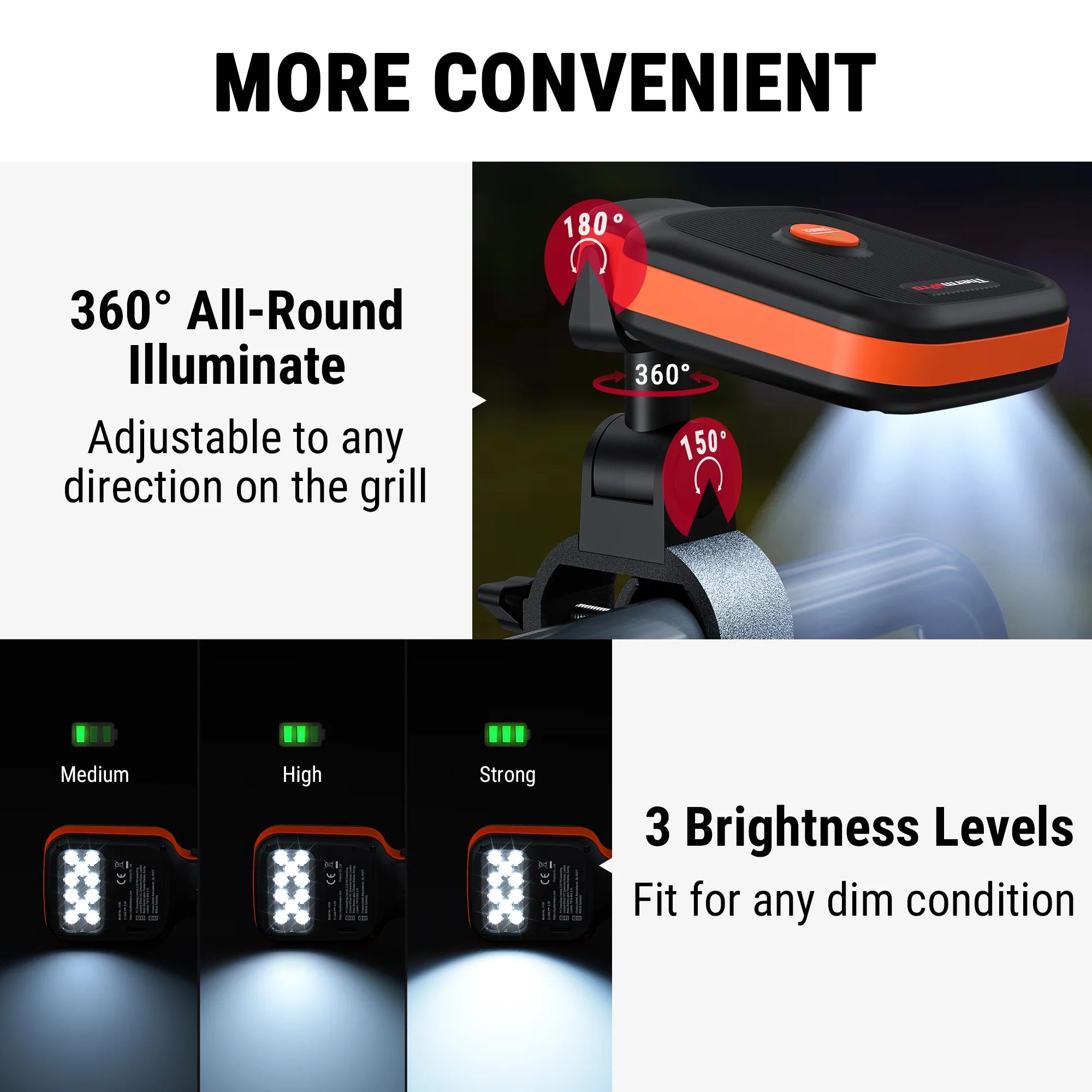 Luces para parrilla A100 para exteriores con 10 LED 