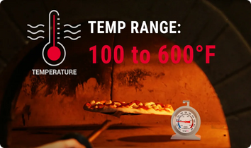 TempPro AOT200 Oven Thermometer — 100–600°F, Battery-Free, Anti-Rust Dial