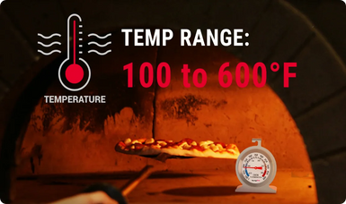 TempPro AOT200 Oven Thermometer — 100–600°F, Battery-Free, Anti-Rust Dial