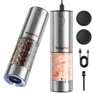 TempPro APG710 Electric Salt & Pepper Grinder Set — One-Handed, USB-C Rechargeable
