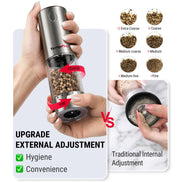 TempPro APG710 Electric Salt & Pepper Grinder Set — One-Handed, USB-C Rechargeable