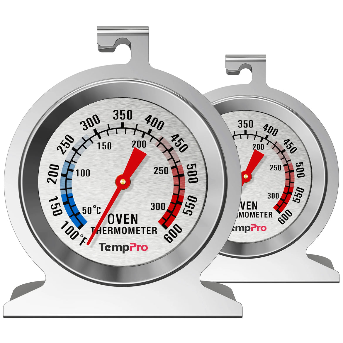 TempPro AOT200 Oven Thermometer — 100–600°F, Battery-Free, Anti-Rust Dial