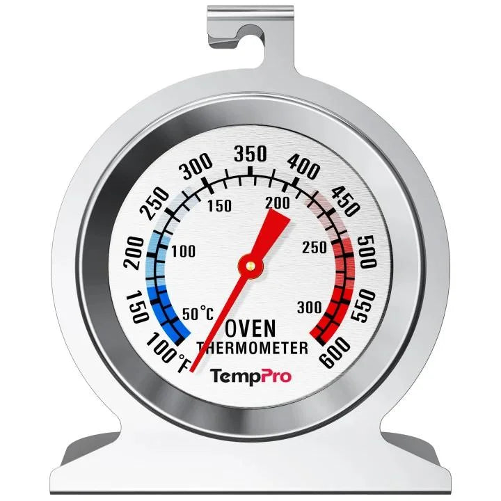 TempPro AOT200 Oven Thermometer — 100–600°F, Battery-Free, Anti-Rust Dial