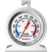 TempPro AOT200 Oven Thermometer — 100–600°F, Battery-Free, Anti-Rust Dial