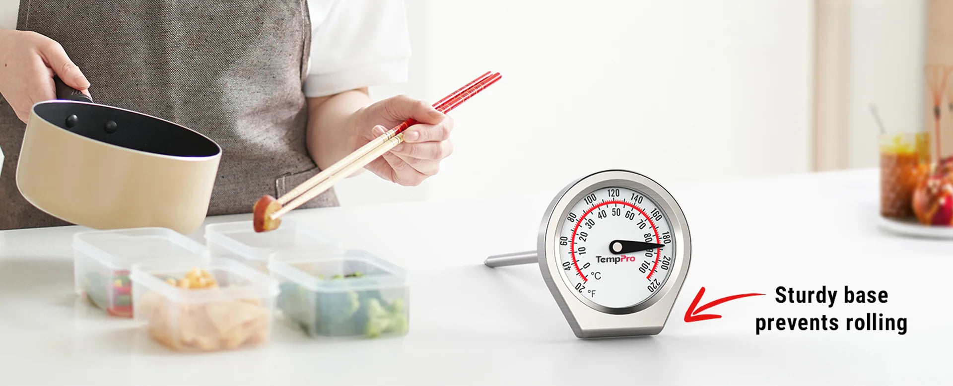 Thermomètre à viande à lecture instantanée ThermoPro APT418 avec sonde en acier inoxydable de 5 pouces