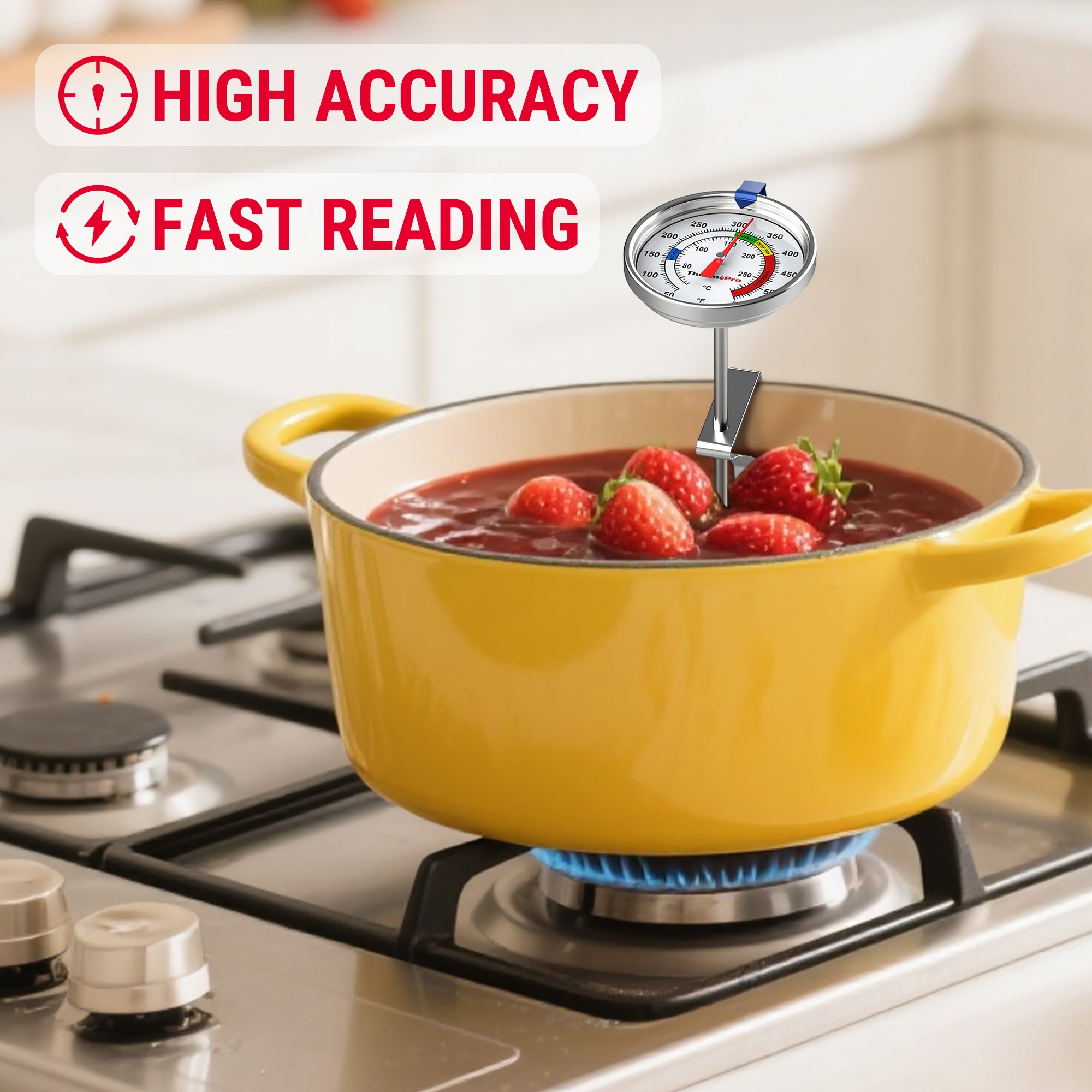 Thermomètre à bonbons ThermoPro APT520C avec sonde de 23 cm (9 pouces) de long