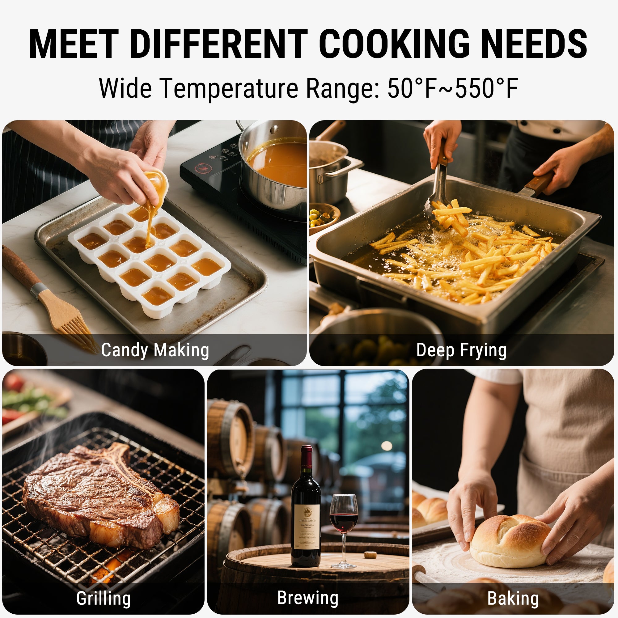 Thermomètre à bonbons ThermoPro APT520C avec sonde de 23 cm (9 pouces) de long