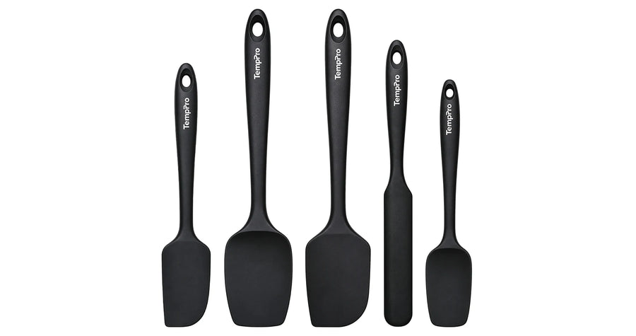 TempPro AYK042 5-Piece Silicone Spatula Set: Food-Grade, Heat-Resistant, Safe for Non-Stick Pans