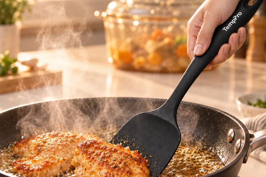 TempPro AYK042 5-Piece Silicone Spatula Set: Food-Grade, Heat-Resistant, Safe for Non-Stick Pans
