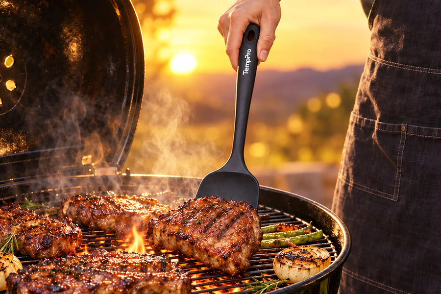 TempPro AYK042 5-Piece Silicone Spatula Set: Food-Grade, Heat-Resistant, Safe for Non-Stick Pans