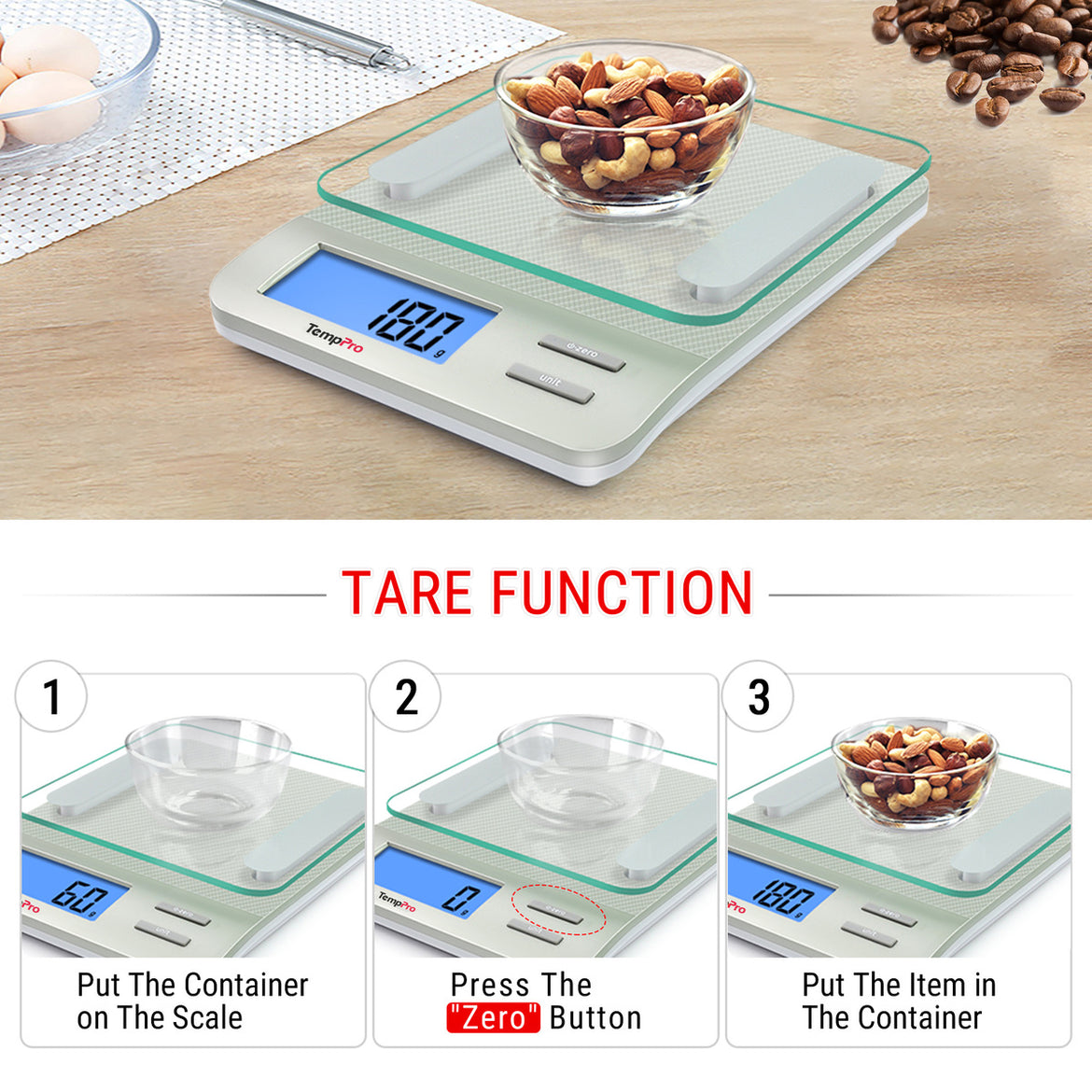 TempPro IC207  Digital Kitchen Multifunction Food Scale