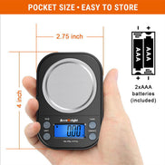 TempPro IC255 Digital Pocket Scale — 6 Units, Tare Function