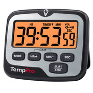 TempPro TM01 Digital Kitchen Timer — Long 99h Countdown, Clear LCD
