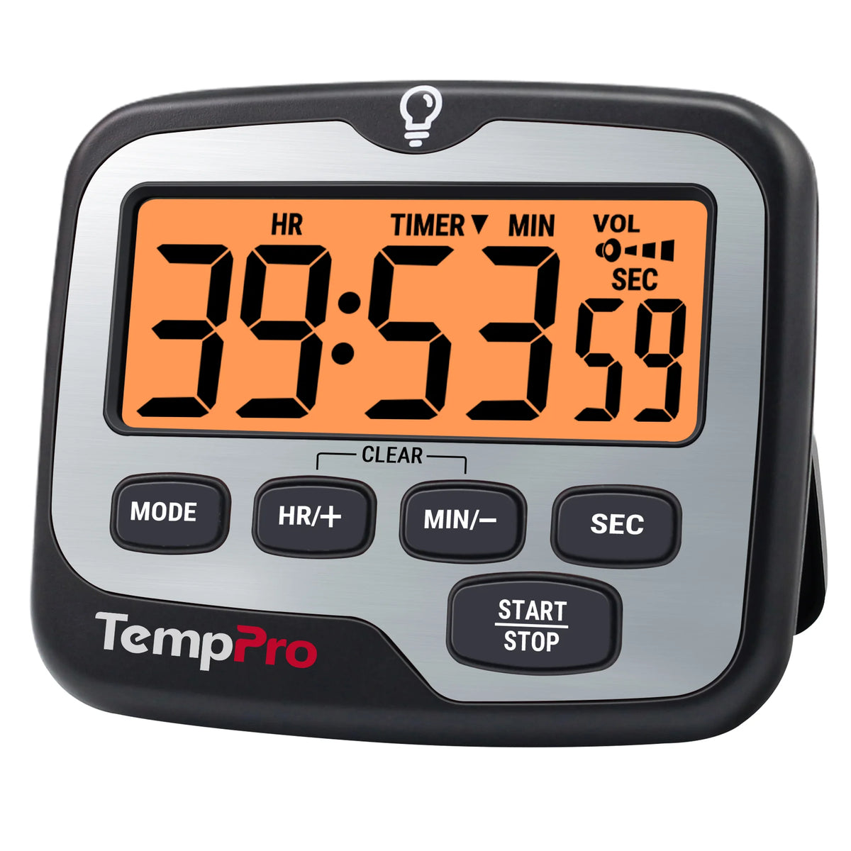 TempPro TM01 Digital Kitchen Timer — Long 99h Countdown, Clear LCD