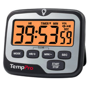 TempPro TM01 Digital Kitchen Timer — Long 99h Countdown, Clear LCD