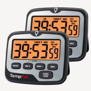 TempPro TM01 Digital Kitchen Timer — Long 99h Countdown, Clear LCD