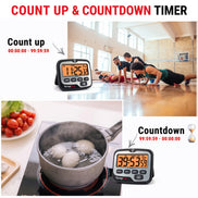 TempPro TM01 Digital Kitchen Timer — Long 99h Countdown, Clear LCD