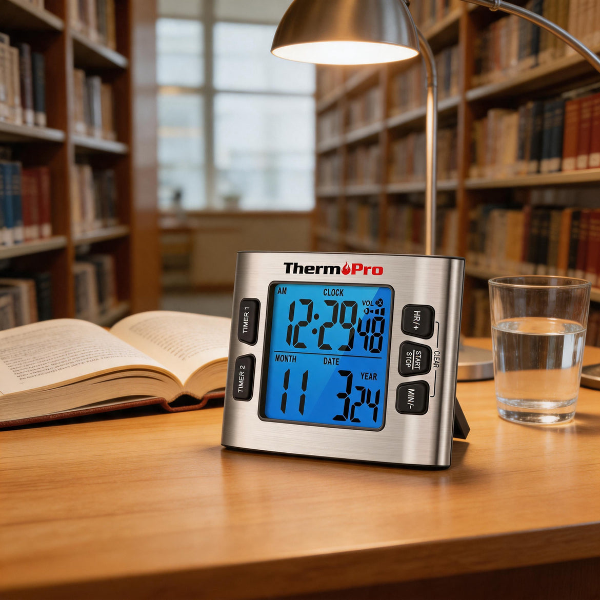 TempPro TM02 Digital Kitchen Timer — Dual Countdown, 2.6" LCD