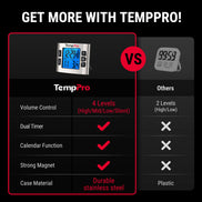 TempPro TM02 Digital Kitchen Timer — Dual Countdown, 2.6" LCD