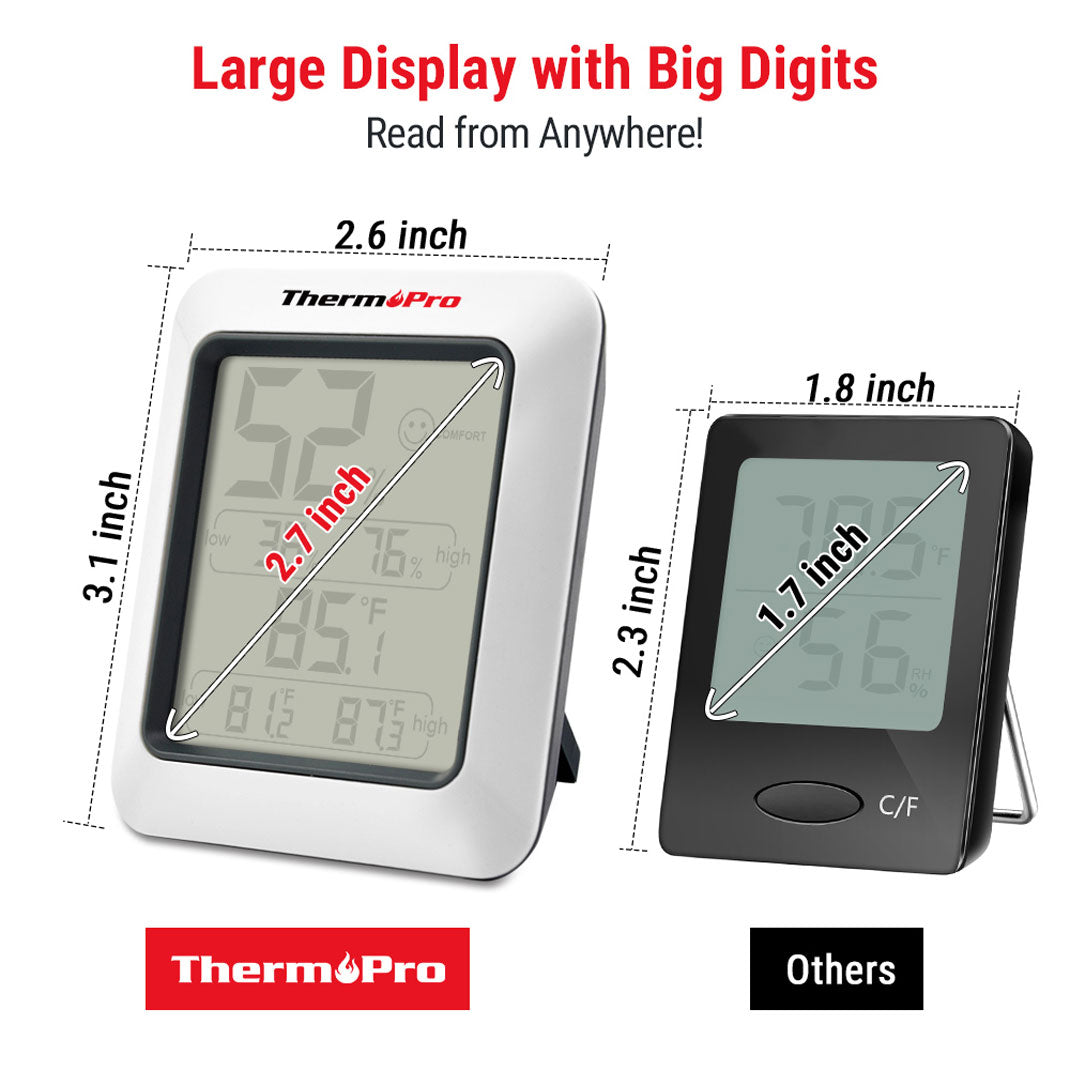 TempPro TP50 2-Pack Digital Indoor Hygrometer/Thermometer