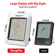 TempPro TempAir CORE TP50 Digital Indoor Thermometer & Hygrometer — Calibratable, Large Backlit