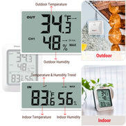 Termómetro e higrómetro inalámbrico para interior y exterior TempPro TempAir PLUS TP60B — 150 m de alcance, máximos/mínimos